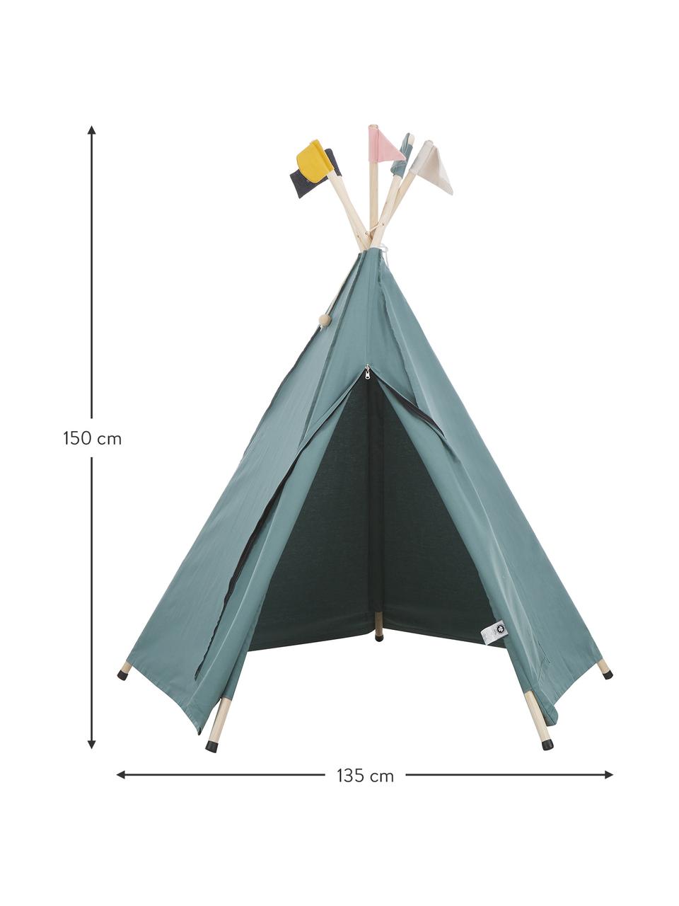 Dětské teepee z organické bavlny Hippie, 100 % organická bavlna, Šedá, Š 135 cm, V 135 cm