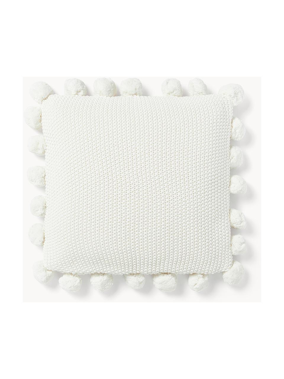 Copricuscino a maglia con pompon Molly, 100% cotone

Il materiale utilizzato in questo prodotto è testato per le sostanze nocive e certificato secondo lo STANDARD 100 by OEKO-TEX® 11.HIN.00050 HOHENSTEIN HTTI, Bianco crema, Larg. 40 x Lung. 40 cm