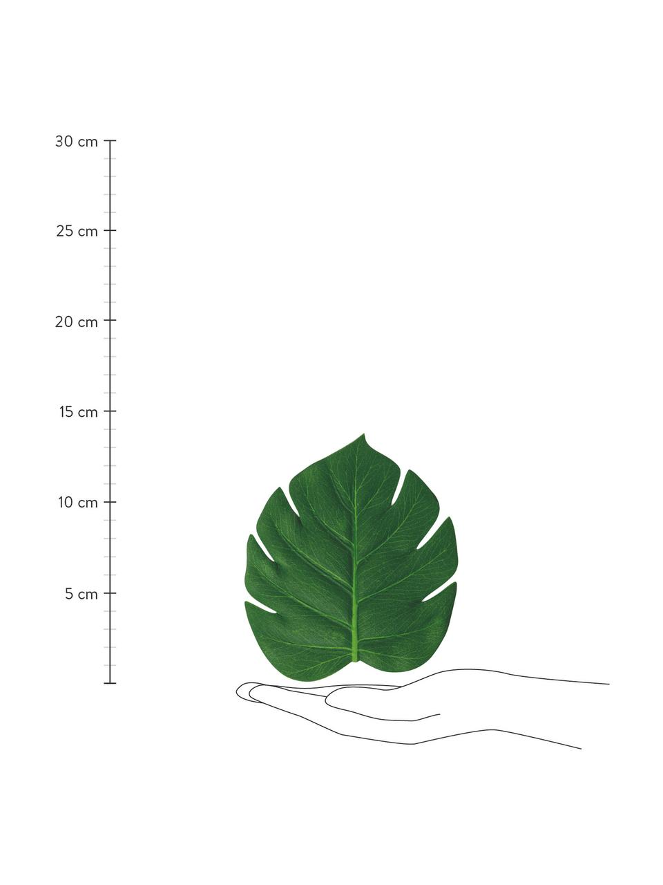 Kunststof-onderzetter Jungle in bladvorm, 6 stuks, Kunststof, Groen, B 12 x L 14 cm