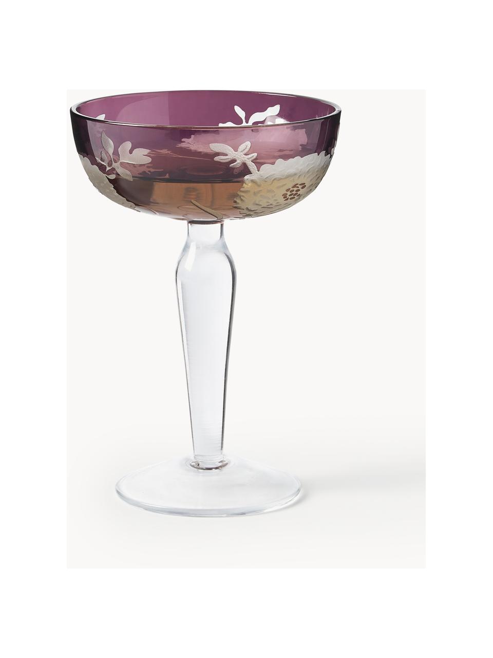 Sada sklenic na šampaňské Peony, 6 dílů, Sklo, Více barev, Ø 10 cm, V 15 cm, 150 ml