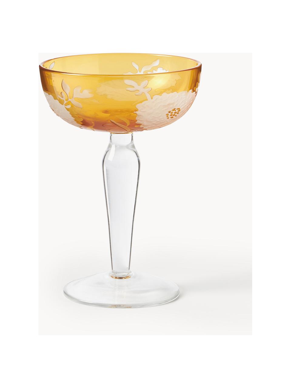 Champagnerschalen Peony, 6er-Set, Glas, Bunt, Ø 10 x H 15 cm, 150 ml
