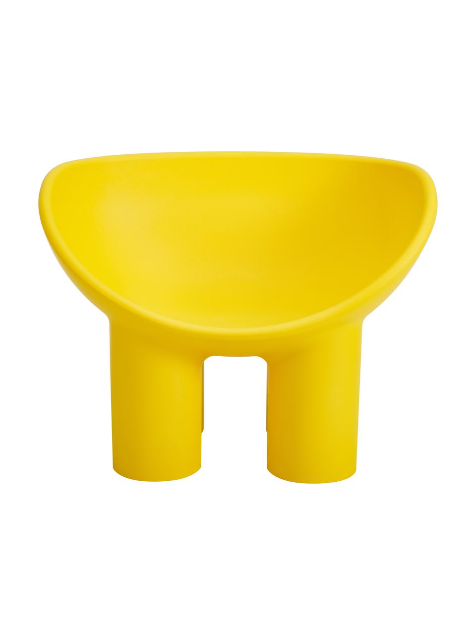 Design fauteuil Roly Poly in okergeel, Polyethyleen, vervaardigd volgens het rotatiegietprocédé, Geel, B 84 x H 57 cm