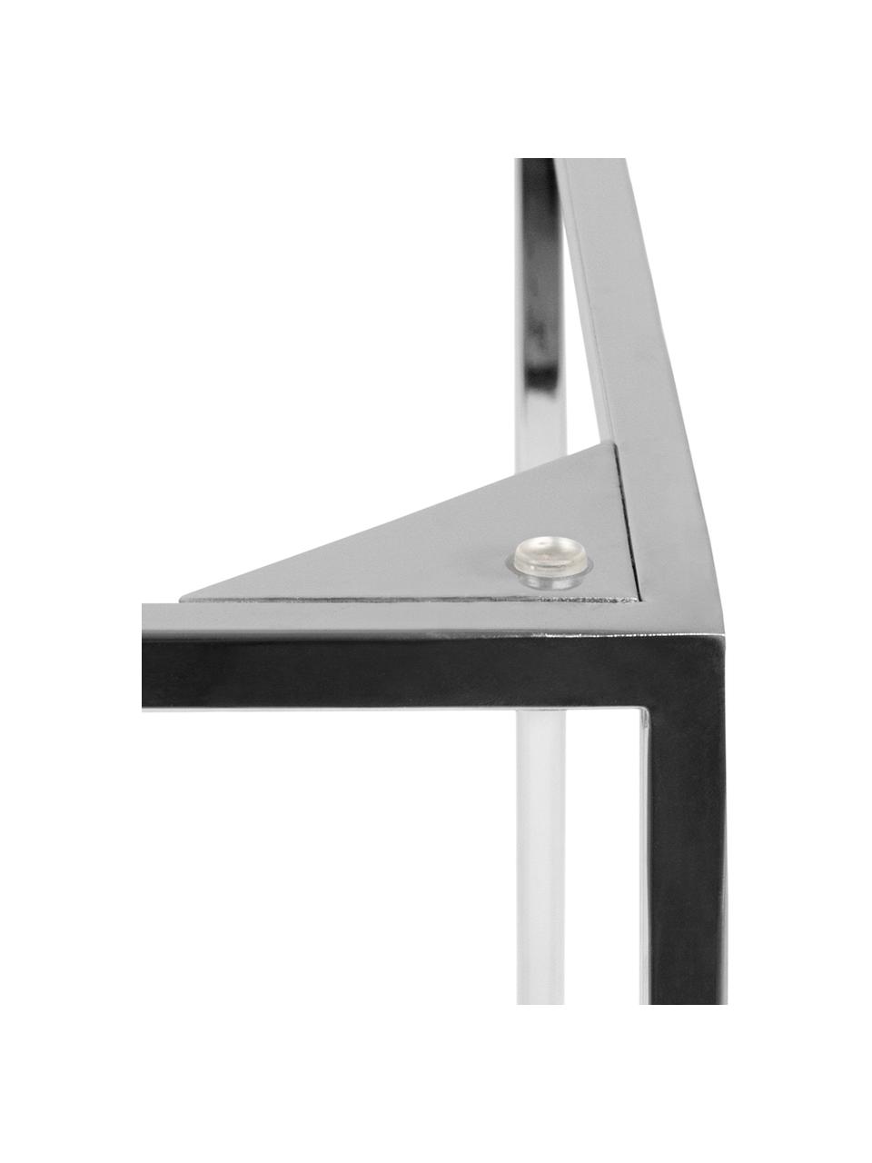 Marmor-Beistelltisch Gleam, Tischplatte: Marmor, Gestell: Stahl, verchromt, Tischplatte: Weiß, marmoriert<br>Gestell: Chrom, 50 x 45 cm