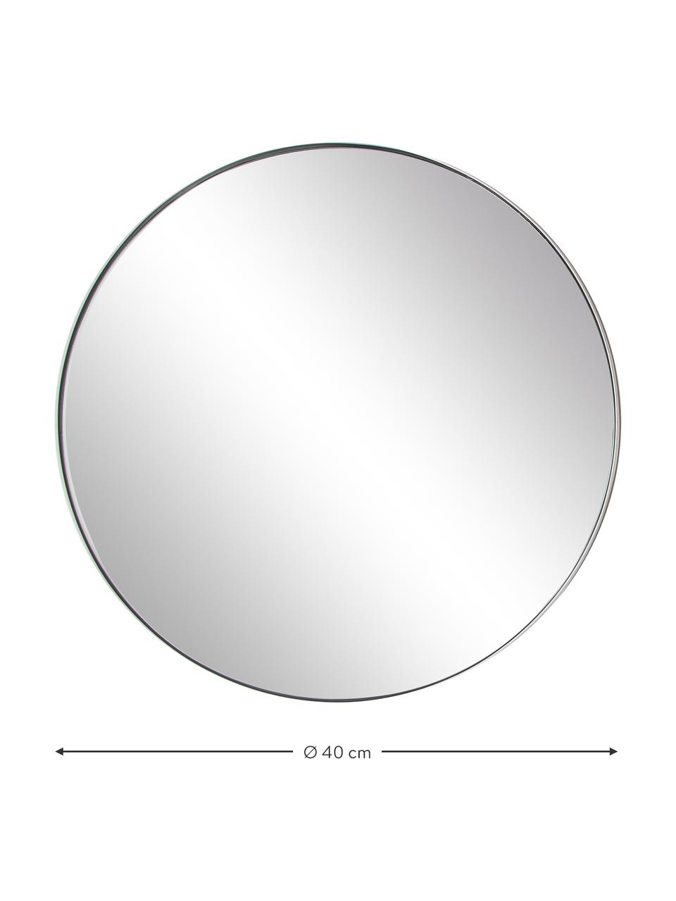 Okrągłe lustro ścienne z metalową ramą Ivy, Biały, Ø 40 x G 3 cm