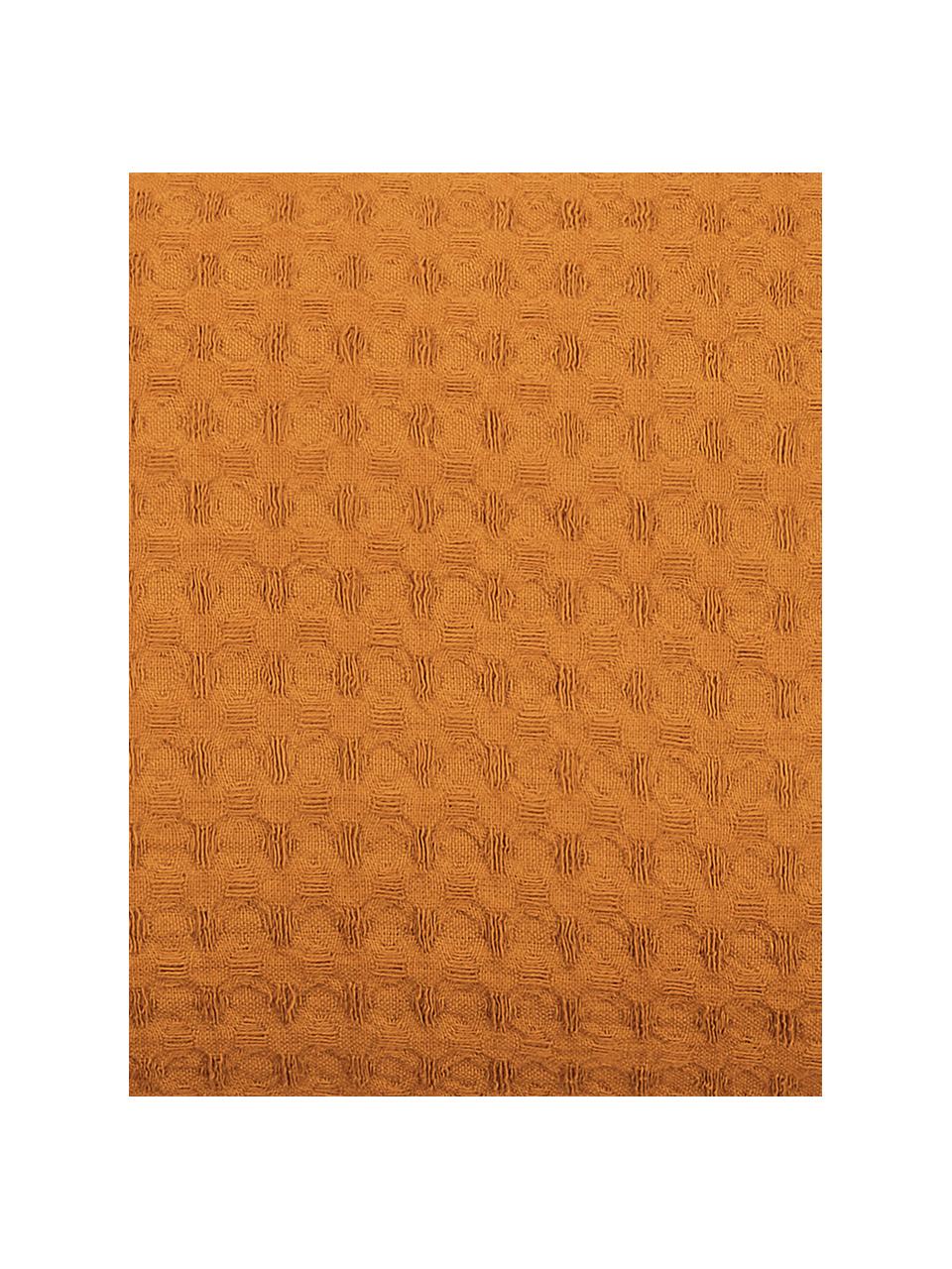 Waffelpiqué-Kissen Gopher, mit Inlett, Bezug: 100% Baumwolle, Senfgelb, 30 x 50 cm