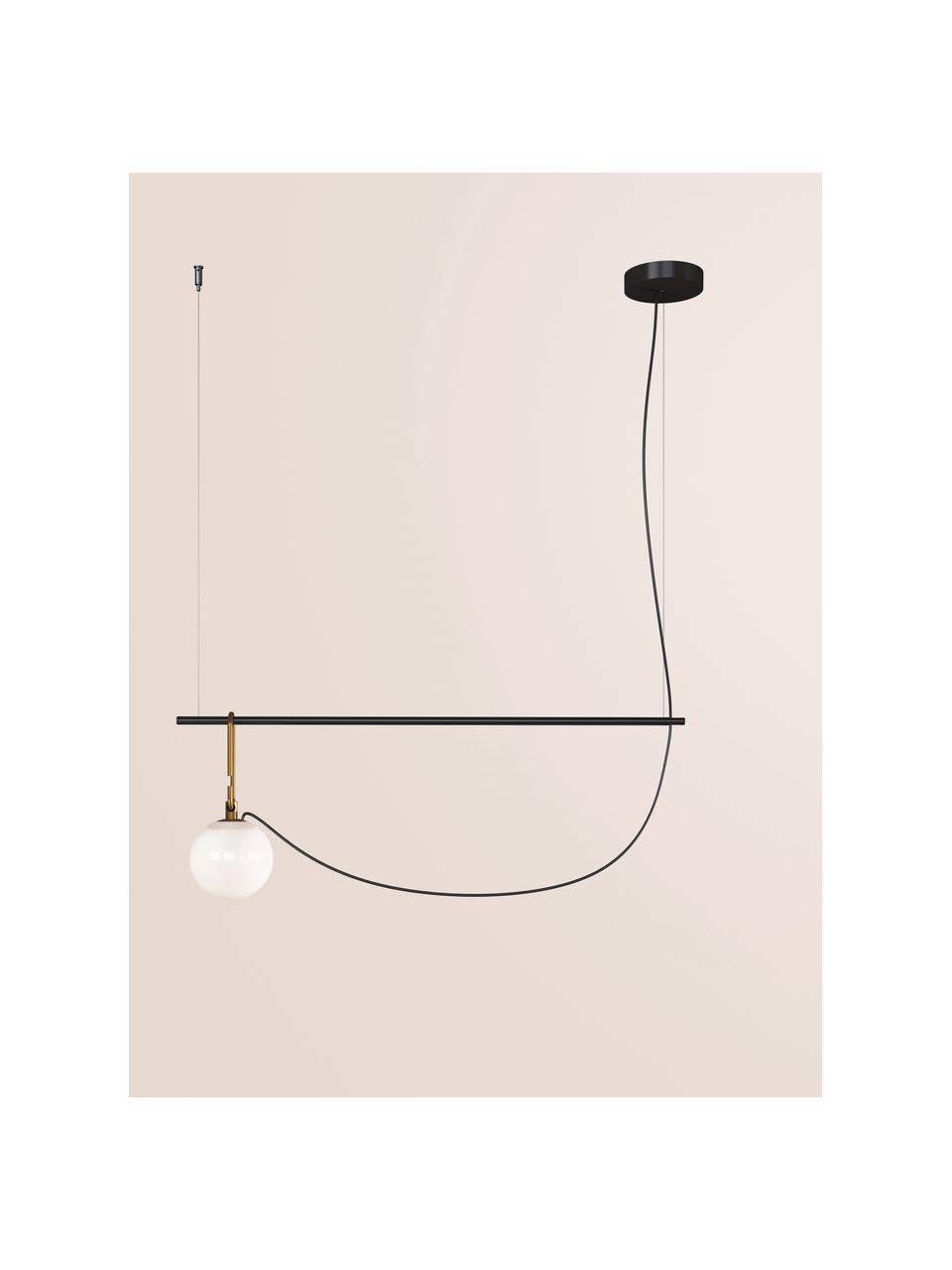 Grande suspension soufflée bouche nh, Blanc, noir, larg. 91 x haut. 32 cm