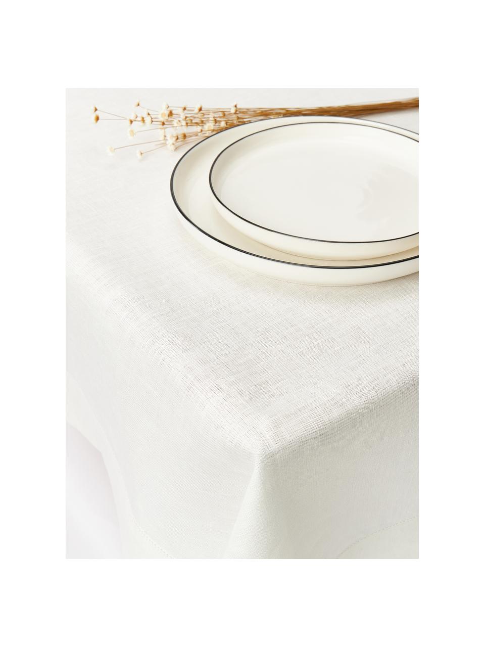 Mantel de lino Alanta, Off White, De 4 a 6 comensales (An 130 x L 170 cm)
