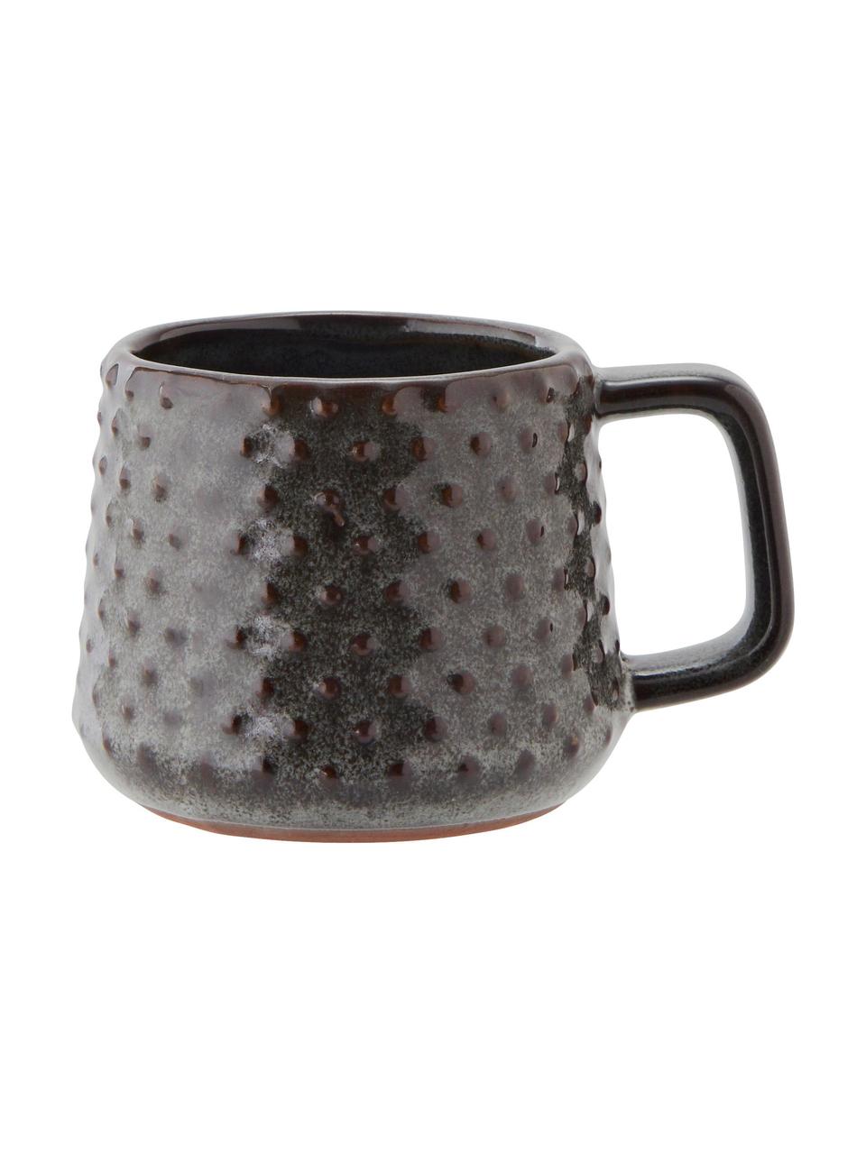 Tazza Dotta 2 pz, Gres, Marrone, verde petrolio scuro, Ø 10 x Alt. 8 cm, 300 ml