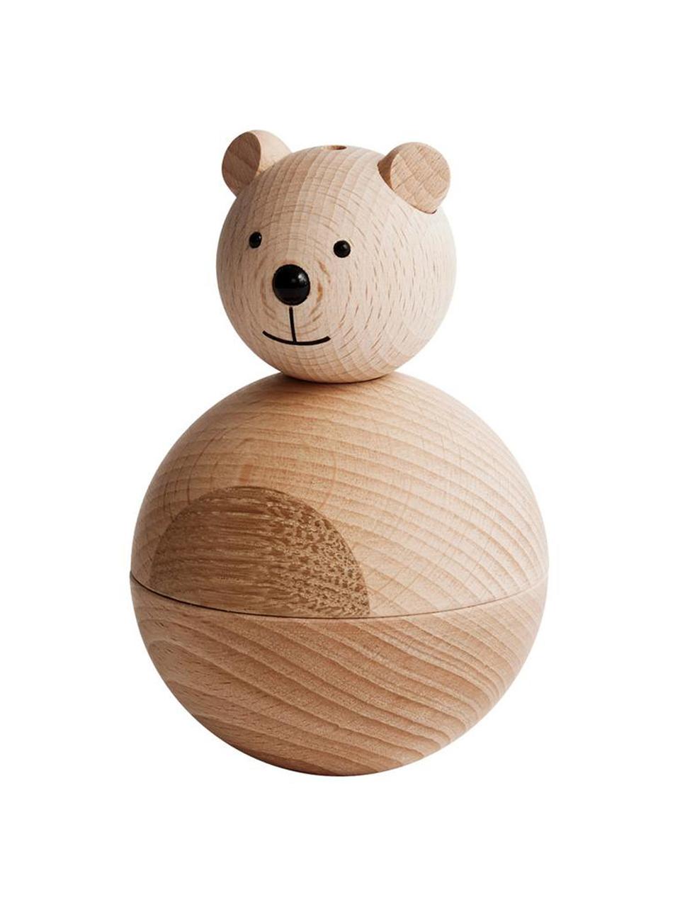 Figura decorativa Bear, Figura: madera de haya y de roble, Madera, negro, Ø 7 x Al 12 cm