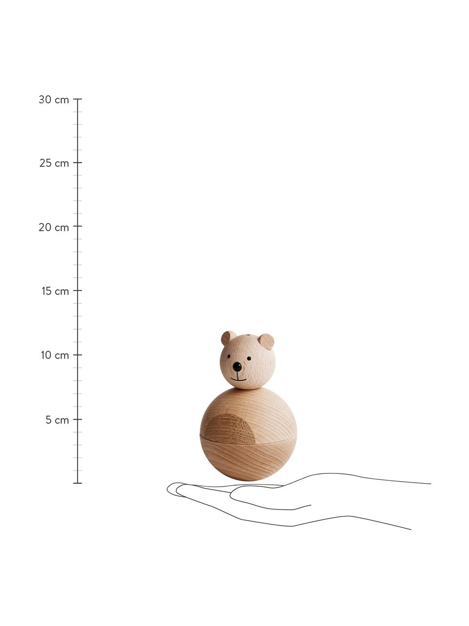 Figura decorativa Bear, Figura: madera de haya y de roble, Madera, negro, Ø 7 x Al 12 cm