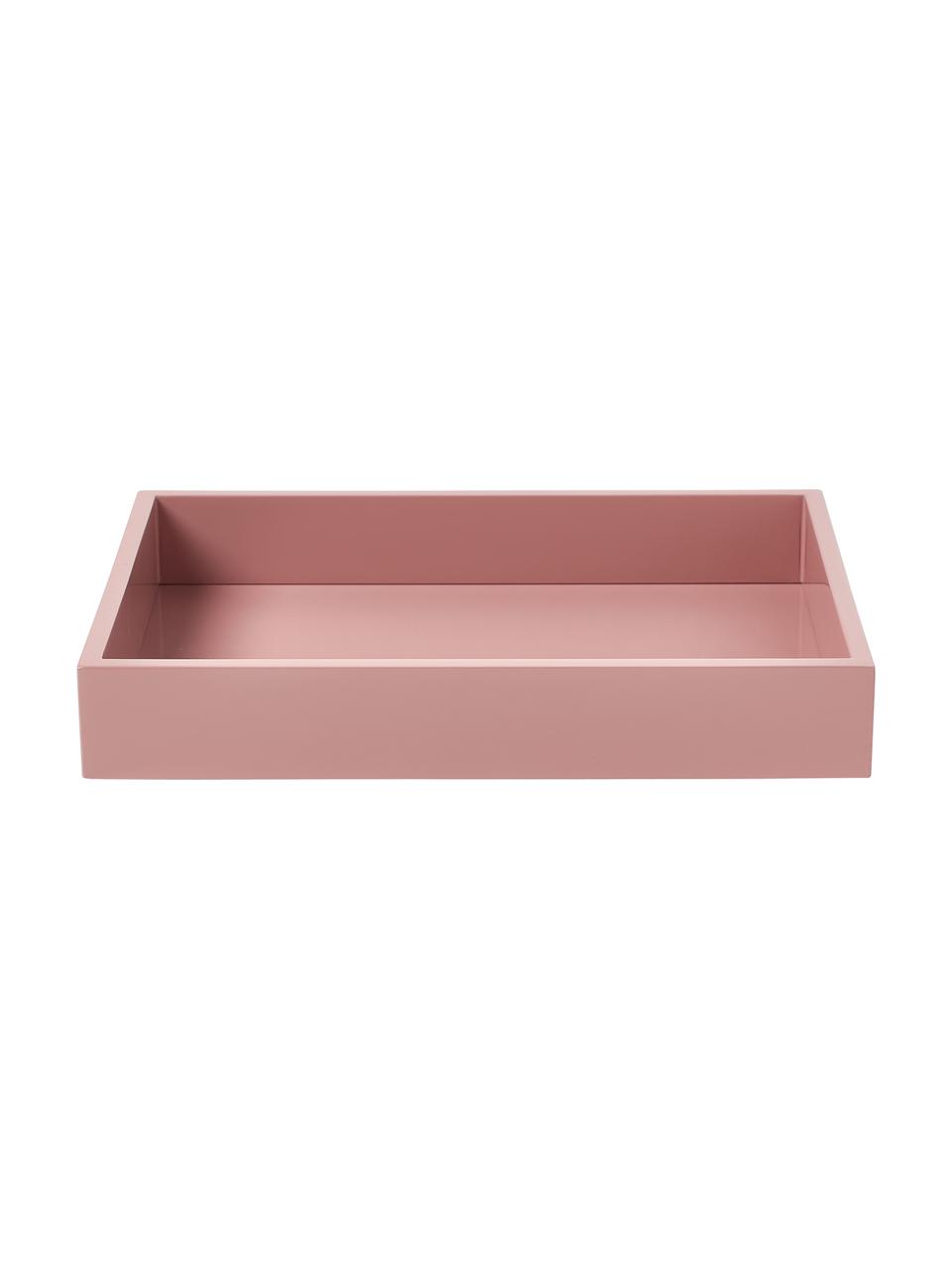 Hoogglans dienblad Hayley, Gelakt middeldichte vezeplaat (MDF), Donkerroze, B 24 x L 33 cm