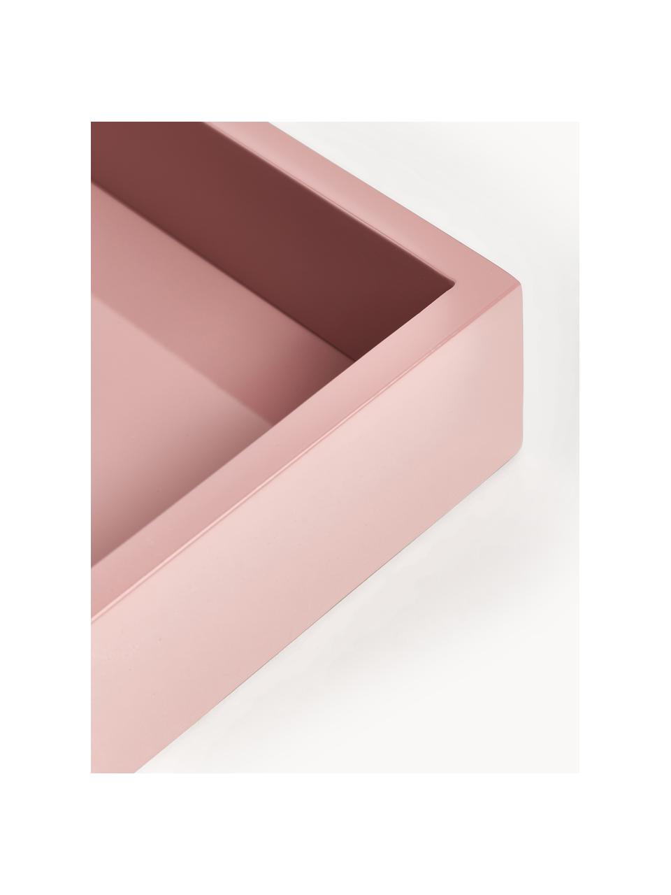 Hochglanz-Tablett Hayley, Tablett: Mitteldichte Holzfaserpla, Unterseite: Samtbezug, Altrosa, B 33 x T 24 cm