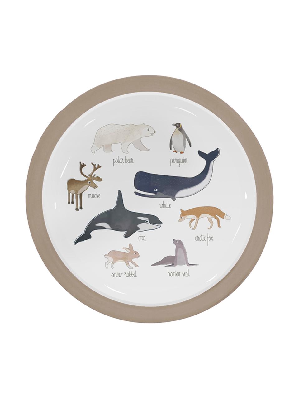 Geschirr-Set Arctic Animals, 3-tlg., Melamin, Kunststoff, Mehrfarbig, Sondergrößen