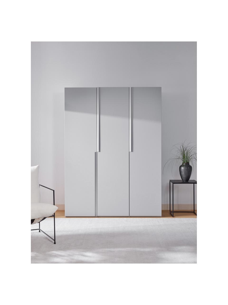 Armadio componibile con ante battenti Leon, larg. 150 cm, in diverse varianti, Grigio chiaro, Interno Basic, larg. 150 x alt. 200 cm