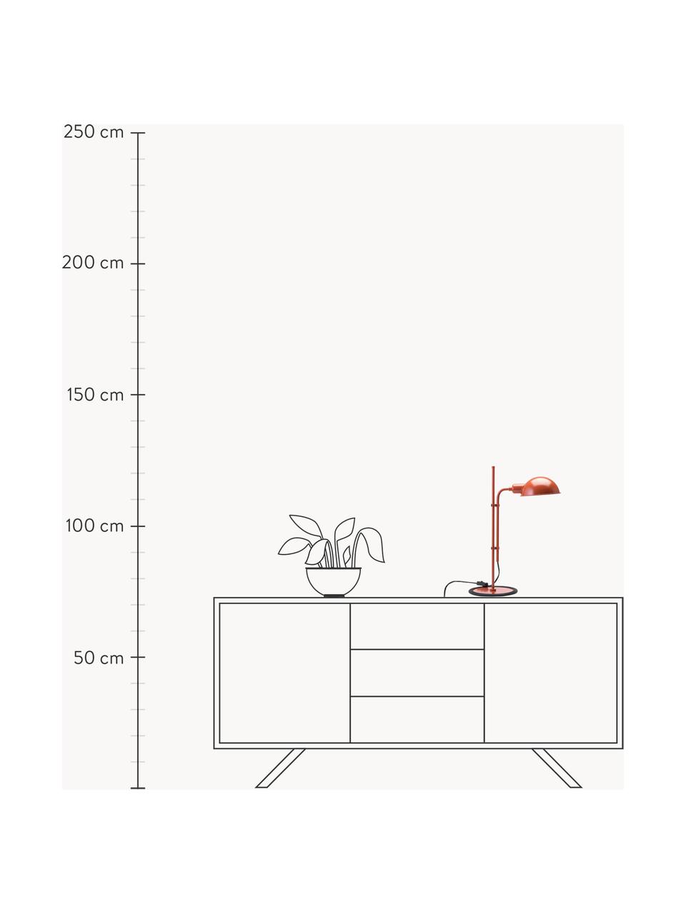 Grosse Schreibtischlampe Funiculí mit verstellbarem Lampenschirm, Lampenschirm: Aluminium, beschichtet, Terrakotta, glänzend, B 20 x T 36 cm