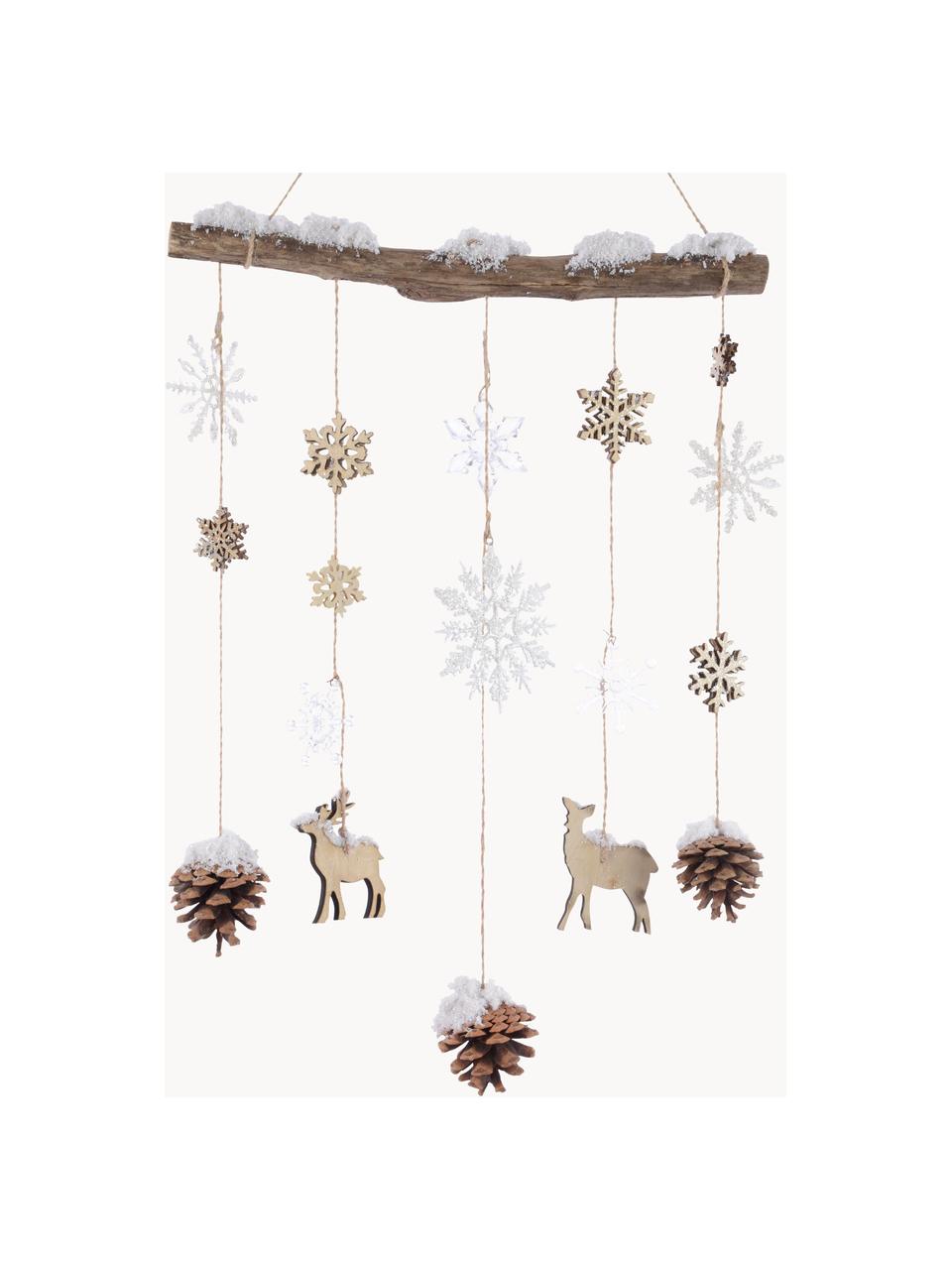 Décoration murale Deers, Plastique, bois, Blanc, tons bruns, larg. 35 x haut. 75 cm