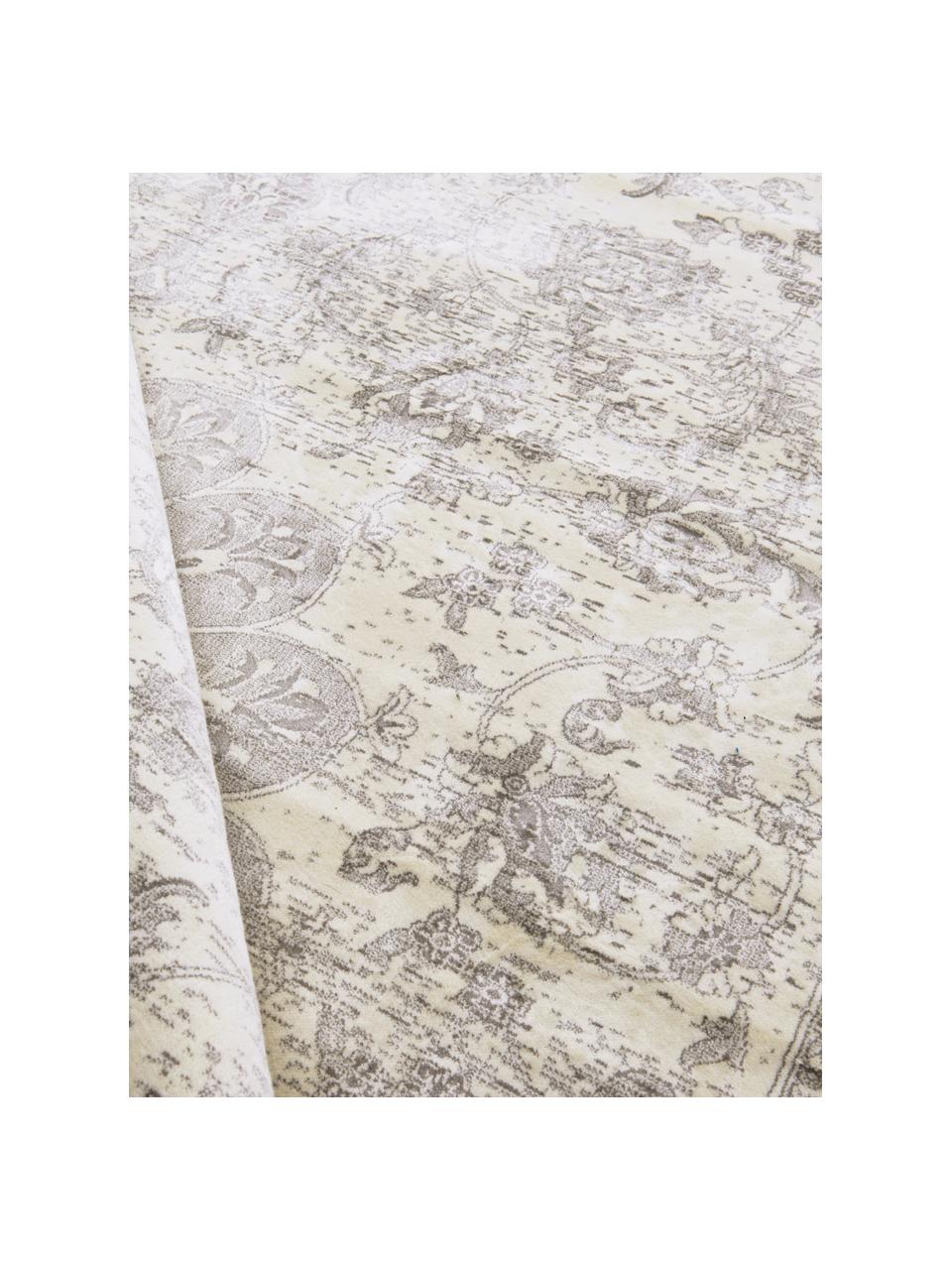 Viskózový koberec ve vintage stylu Tortona, Odstíny stříbrné, krémová
