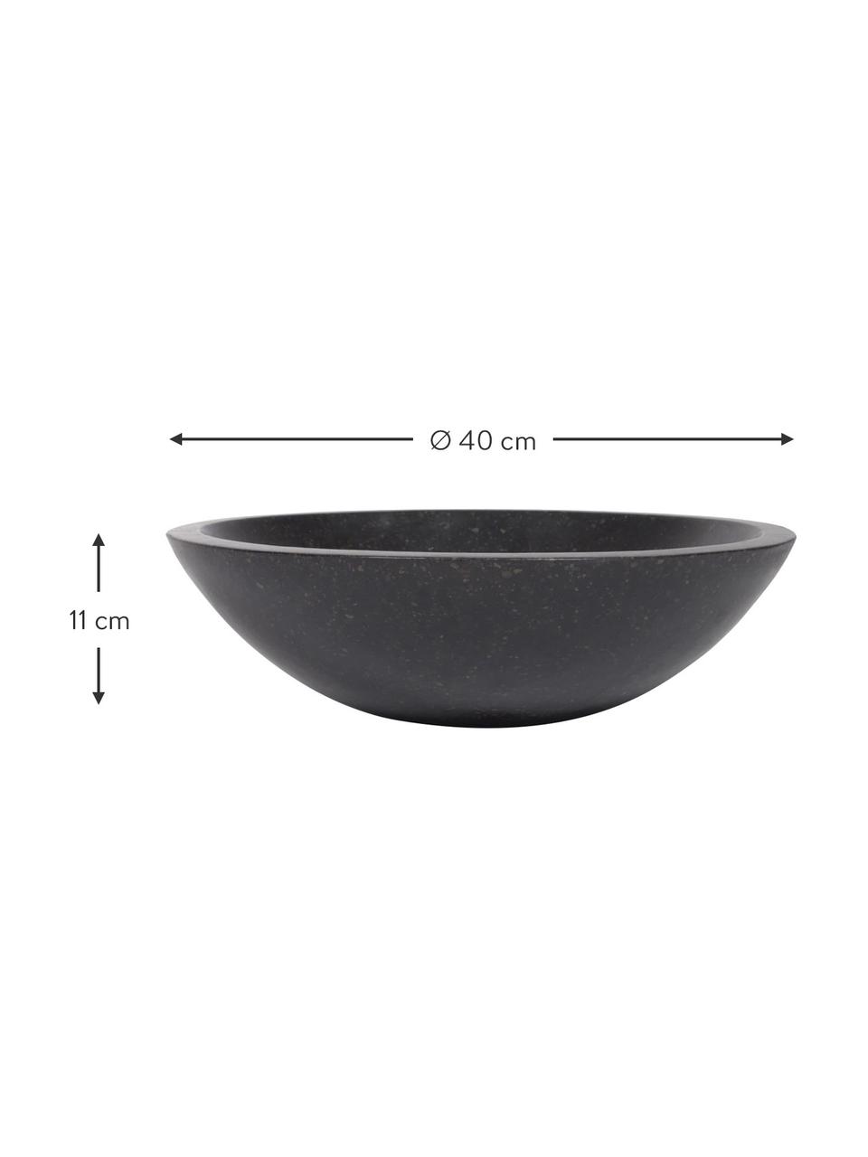 Vasque à poser en terrazzo Kuveni, Terrazzo, Noir, aspect terrazzo, Ø 40 x haut. 11 cm
