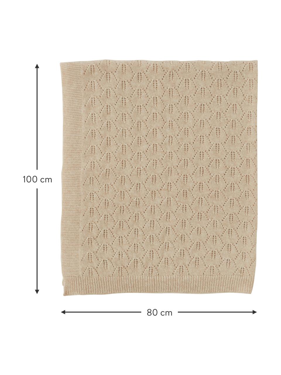 Babydekentje Lana van merino wol, Beige, B 80 x L 100 cm