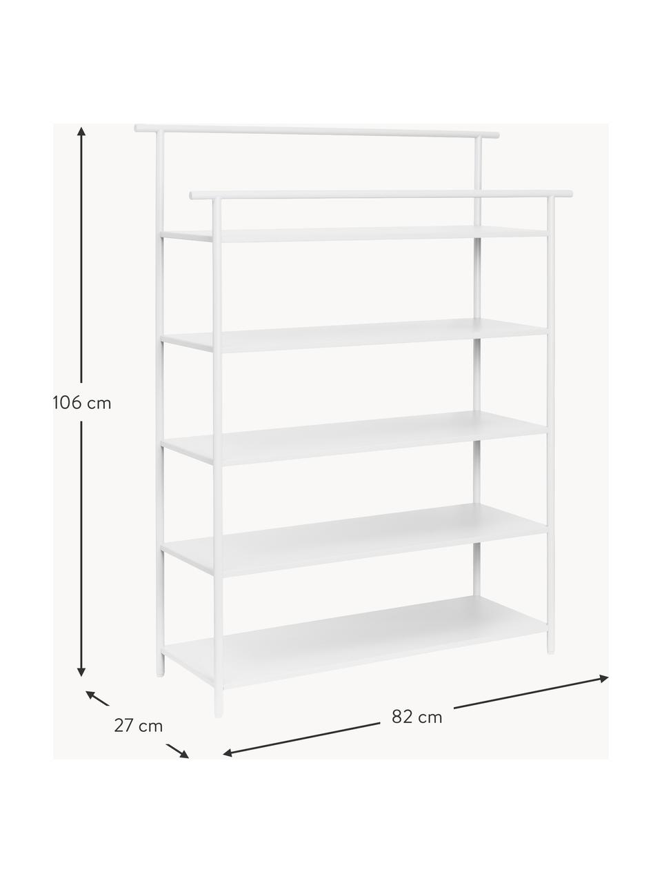 Kovový regál Dora, Š 82 cm, Železo s práškovým nástřikem, Matná bílá, Š 82 cm, V 106 cm