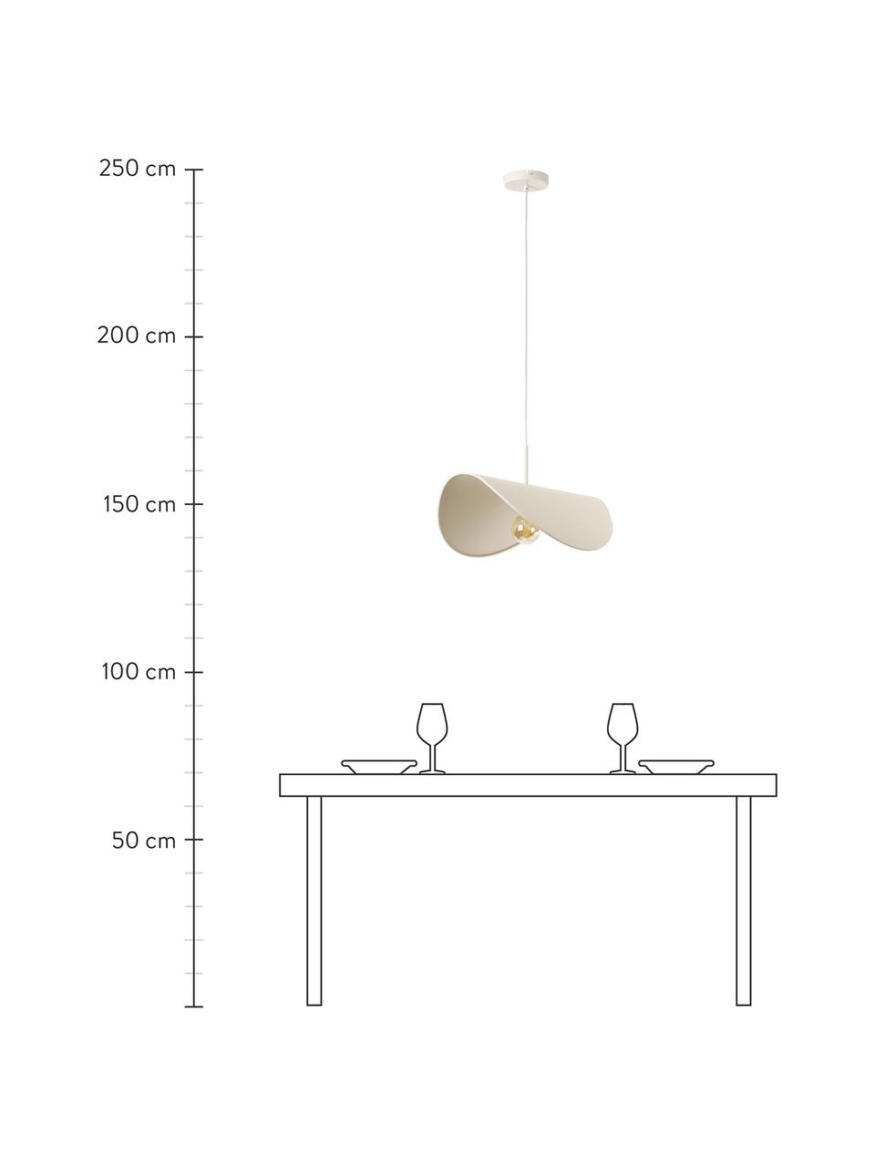 Lampa wisząca z lnu Kenzie, Beżowy, S 55 x G 37 cm