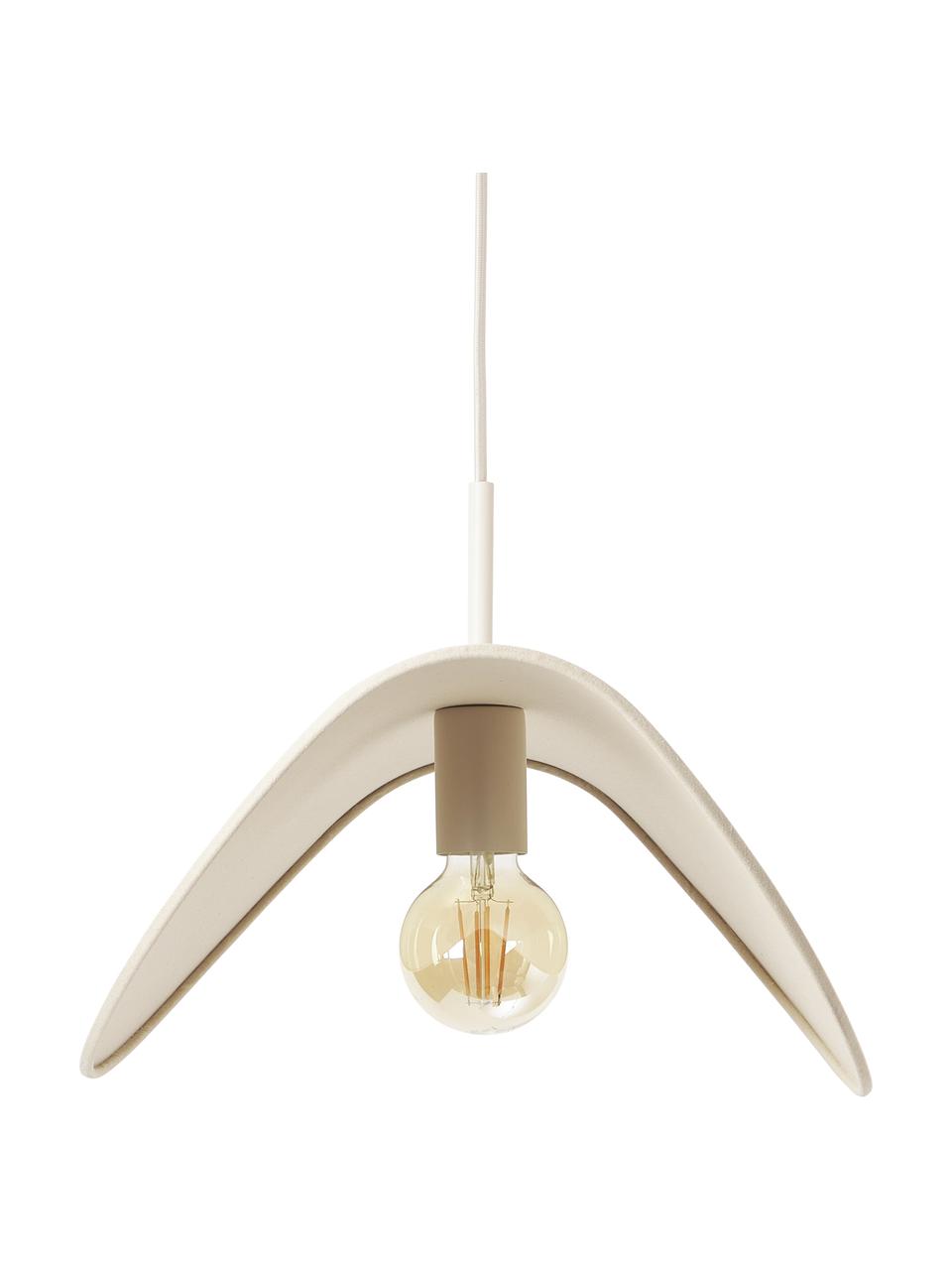 Lámpara de techo de lino de diseño Kenzie, Pantalla: lino, Anclaje: metal recubierto, Cable: plástico, Beige, An 55 x F 37 cm