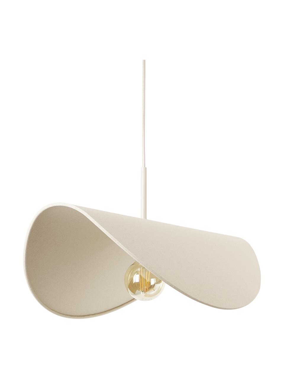 Design-Pendelleuchte Kenzie aus Leinen, Lampenschirm: Leinen, Baldachin: Metall, beschichtet, Hellbeige, B 55 x T 37 cm