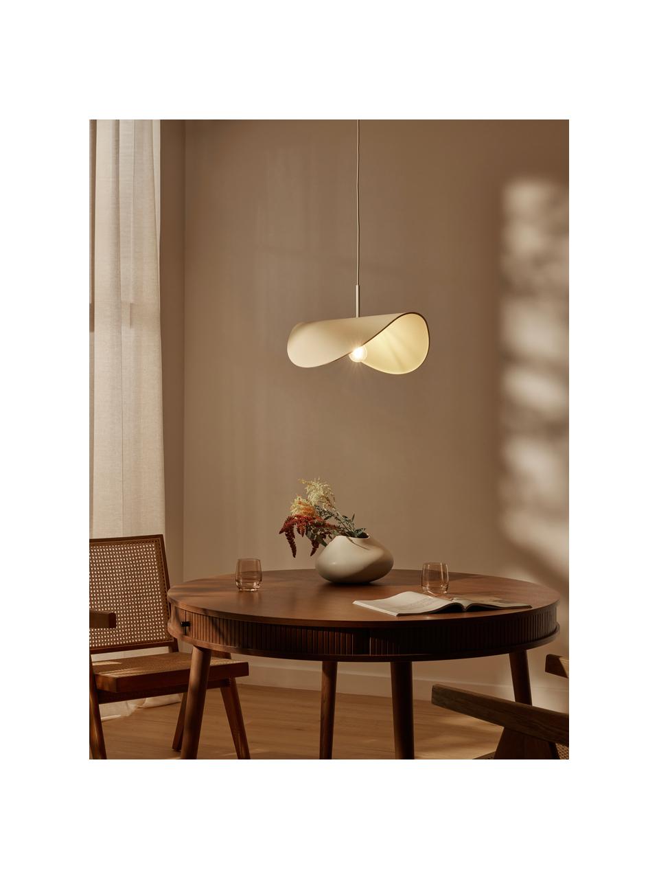 Design hanglamp Kenzie van linnen, Lampenkap: linnen, Lichtbeige, B 55 x D 37 cm