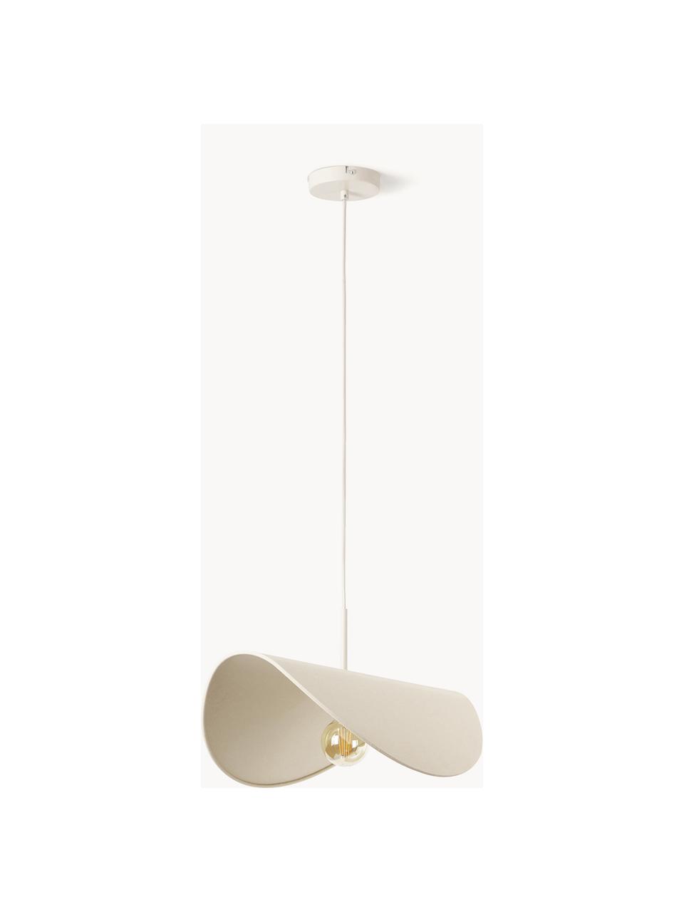Design-Pendelleuchte Kenzie aus Leinen, Lampenschirm: Leinen, Baldachin: Metall, beschichtet, Hellbeige, B 55 x T 37 cm