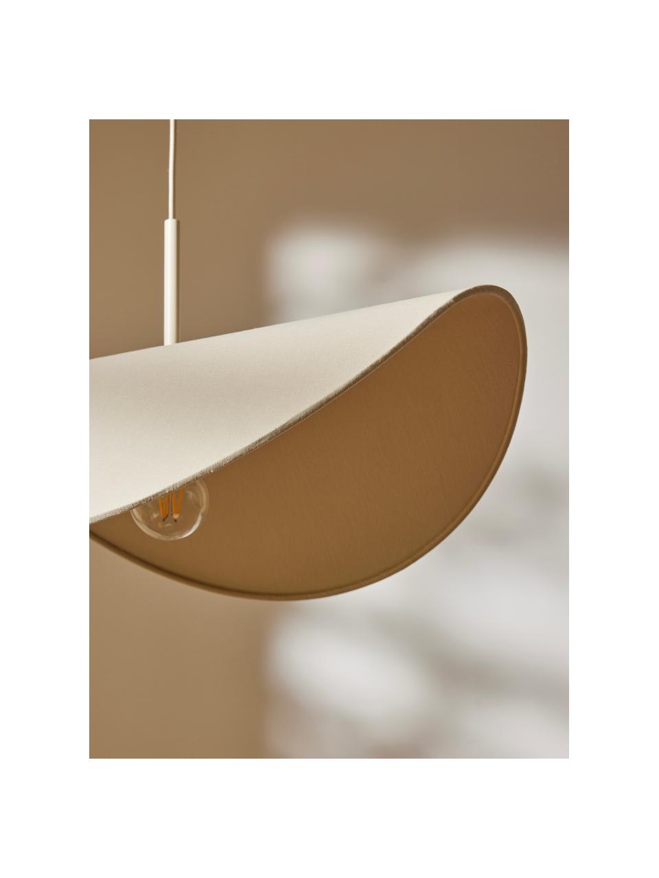 Design hanglamp Kenzie van linnen, Lampenkap: linnen, Lichtbeige, B 55 x D 37 cm