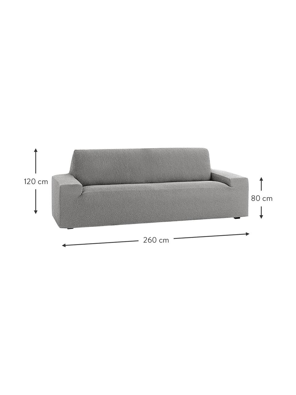 Pokrowiec na sofę Roc, 55% poliester, 35% bawełna, 10% elastomer, Szary, S 260 x W 120 cm