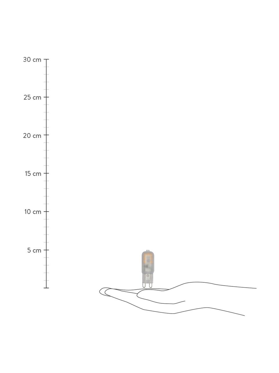 G9 Leuchtmittel, dimmbar, warmweiß, 3 Stück, Leuchtmittelschirm: Kunststoff, Leuchtmittelfassung: Kunststoff, Weiß, semi-transparent, B 2 x H 5 cm