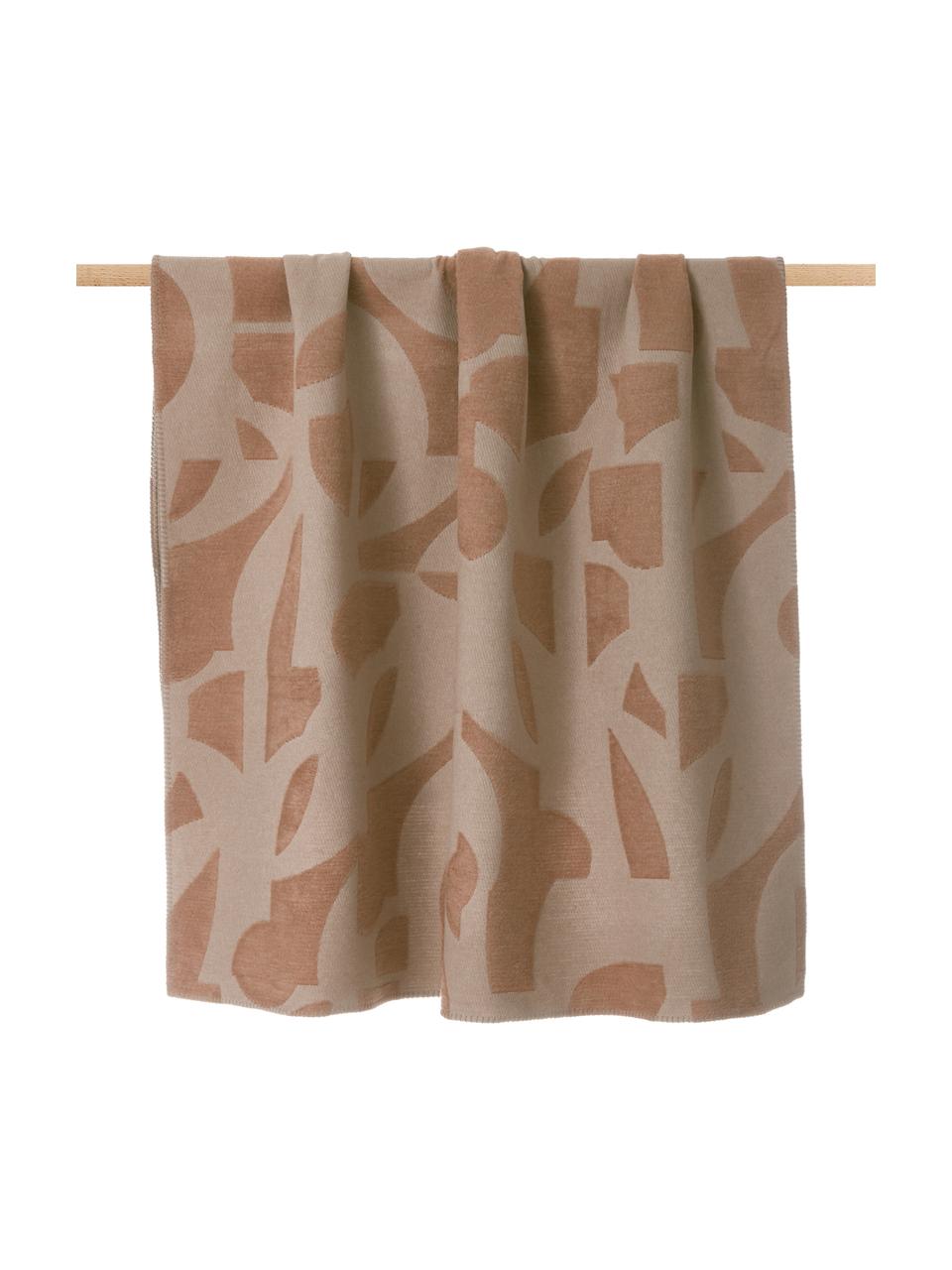 Bavlněná deka se vzorem a prošíváním Grafic, Růžová, terakotová