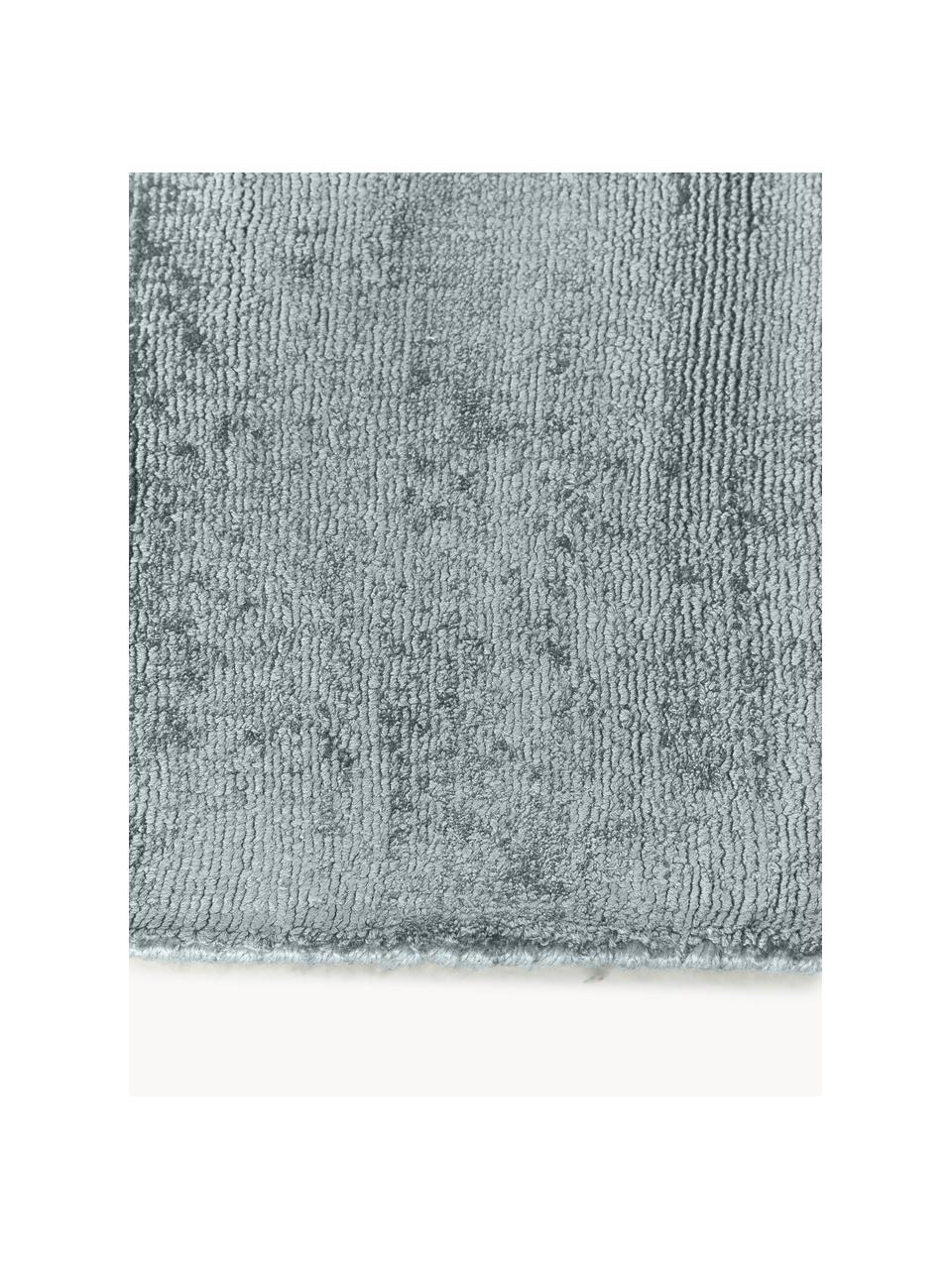 Handgewebter Viskoseteppich Jane, Flor: 100 % Viskose, Graublau, B 200 x L 300 cm (Grösse L)