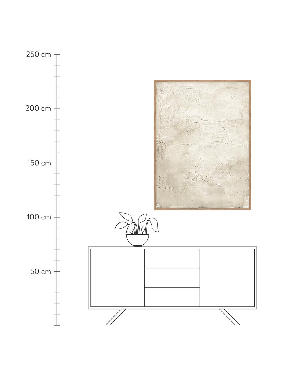 Ručně malovaný obrázek na plátně s dřevěným rámem Simple Living, Béžová, Š 92 cm, V 120 cm
