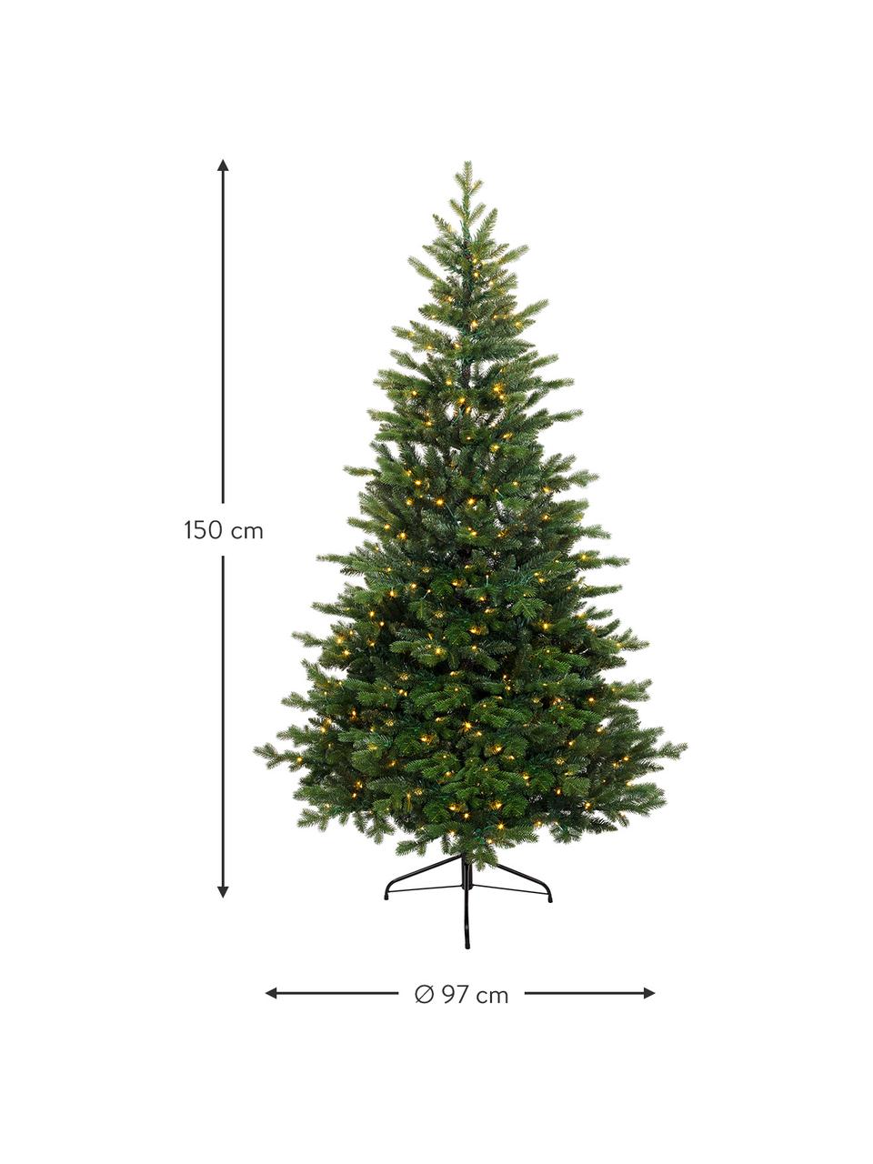 Albero di Natale artificiale a LED Allison, Verde, Ø 97 x Alt. 150 cm