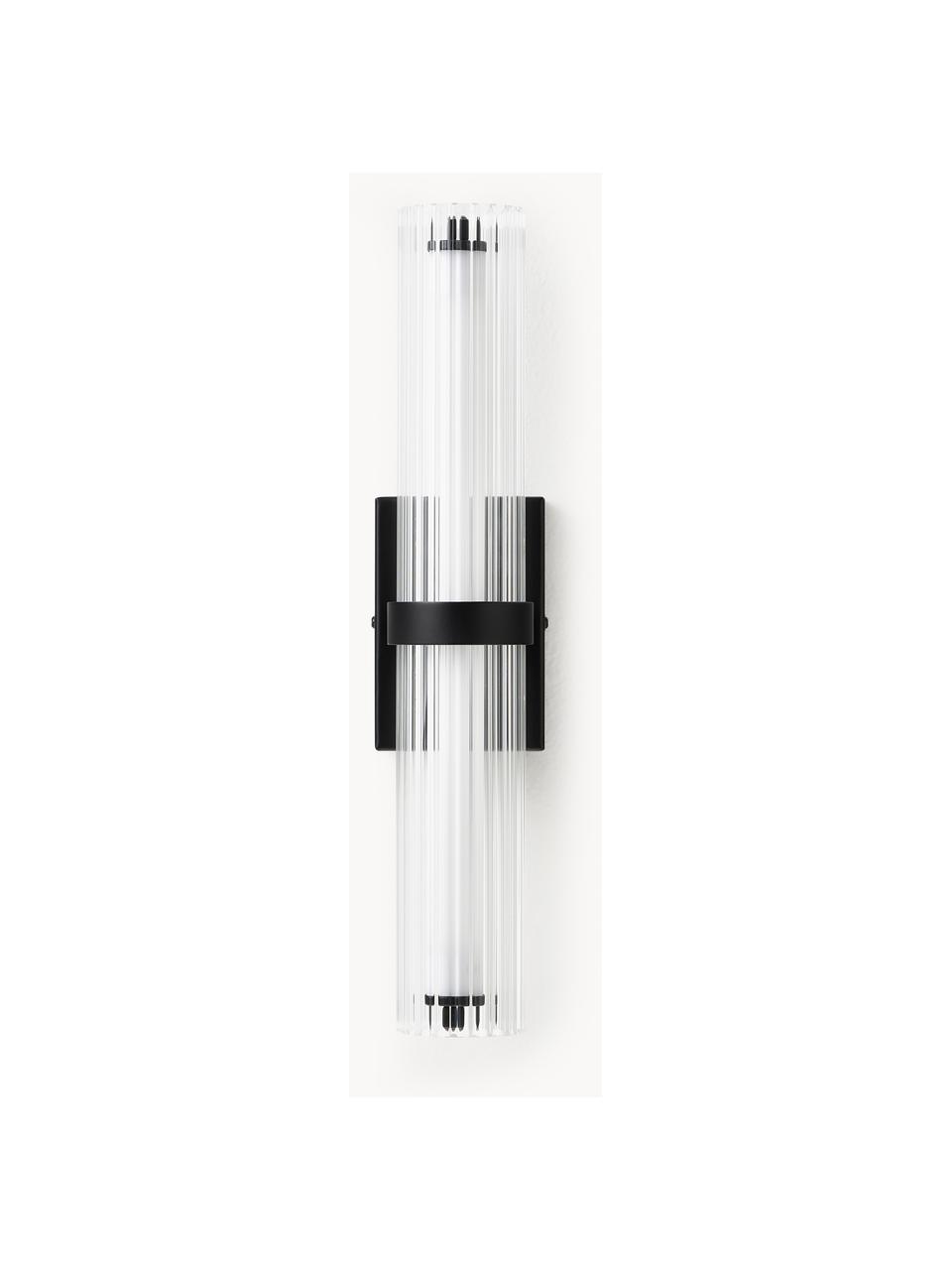 Nástěnné LED svítidlo Mirabella, Transparentní, černá, Š 8 cm, V 38 cm