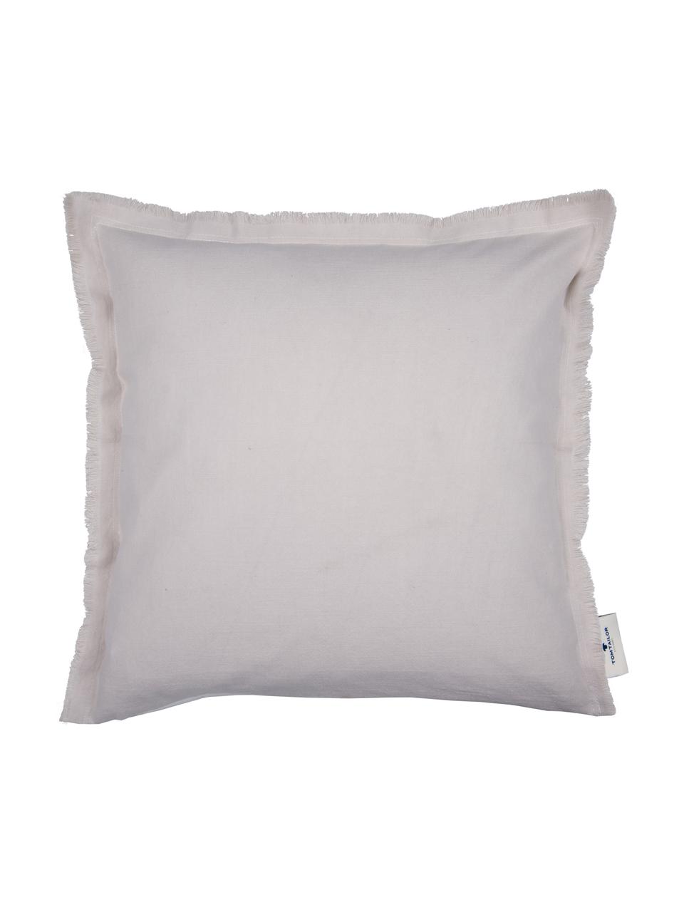 Housse de coussin en coton T-Easy, Couleur sable, blanc