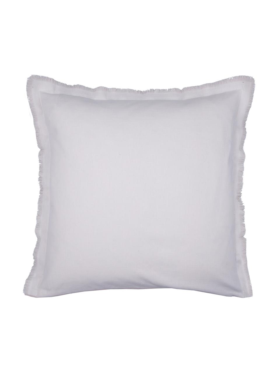 Housse de coussin en coton T-Easy, Couleur sable, blanc