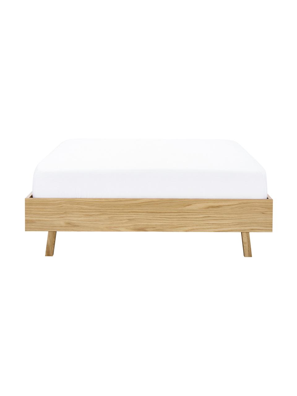 Cama de madera Tammy, sin cabecero, Estructura: madera contrachapada con , Patas: madera de roble maciza, Roble, An 180 x L 200 cm