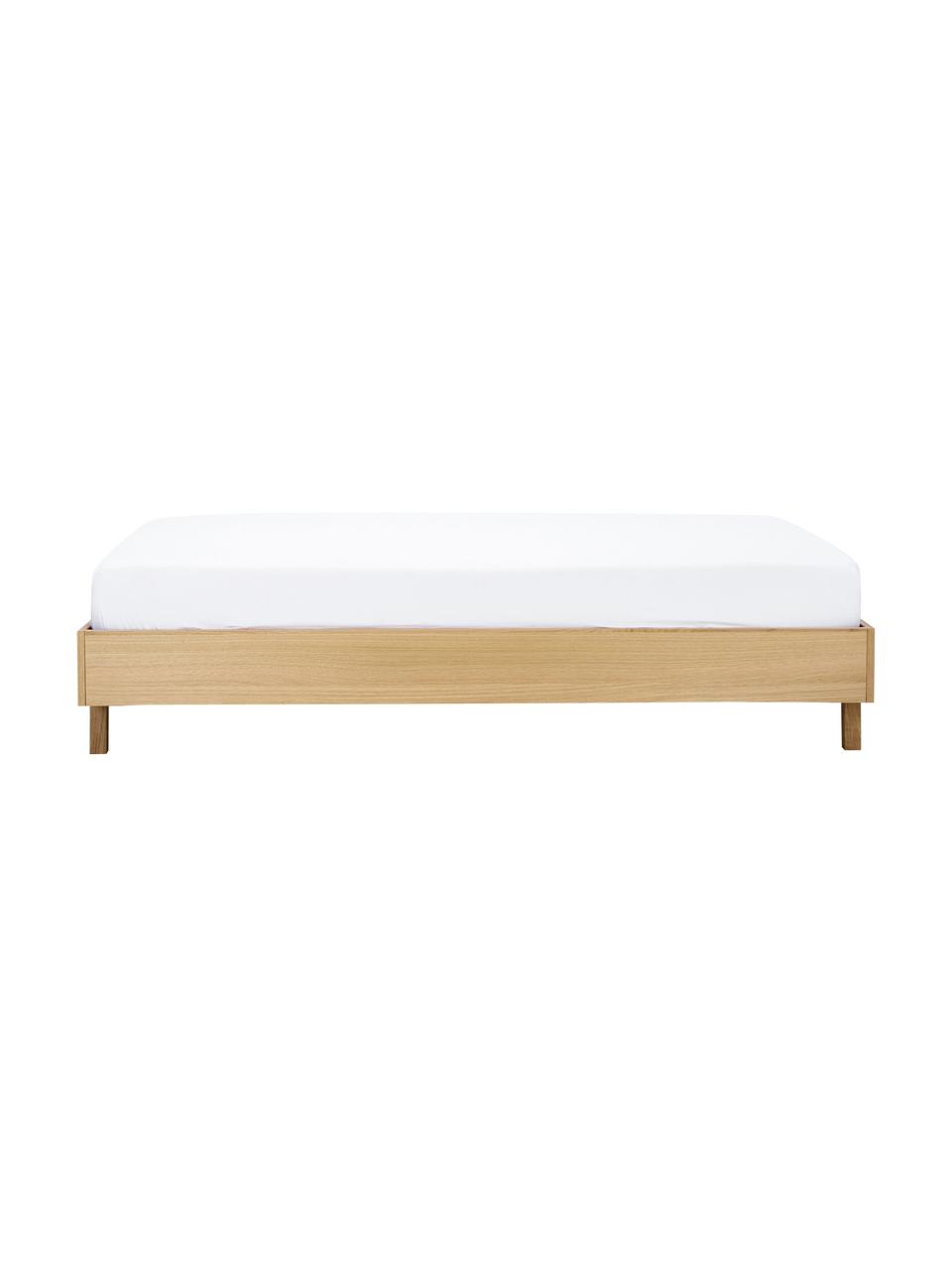 Cama de madera Tammy, sin cabecero, Estructura: madera contrachapada con , Patas: madera de roble maciza, Roble, An 180 x L 200 cm