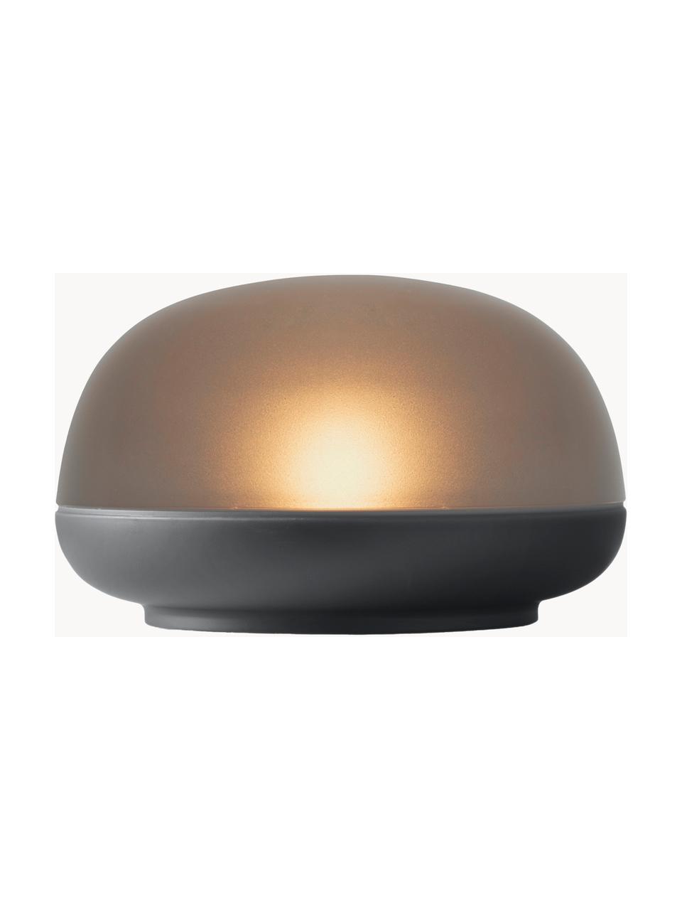 Mobiele LED tafellamp Soft Spot, dimbaar, Lamp: kunststof, Donkergrijs, semi-transparant, Ø 11 x H 7 cm