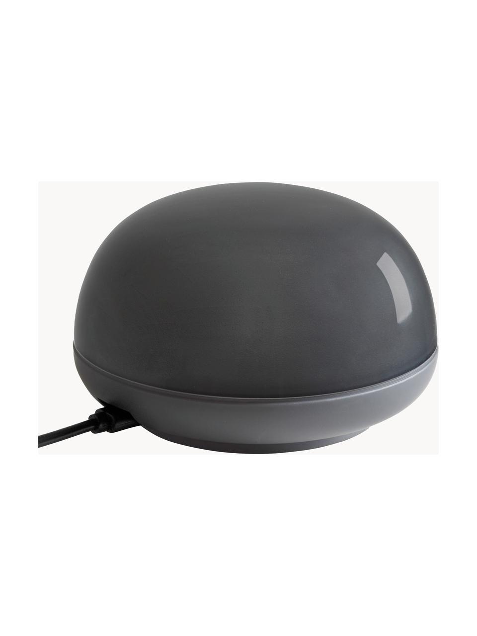 Lámpara de mesa LED regulable Soft Spot, portátil, Lámpara: plástico, Cable: cubierto en tela, Gris oscuro semitransparente, Ø 11 x Al 7 cm