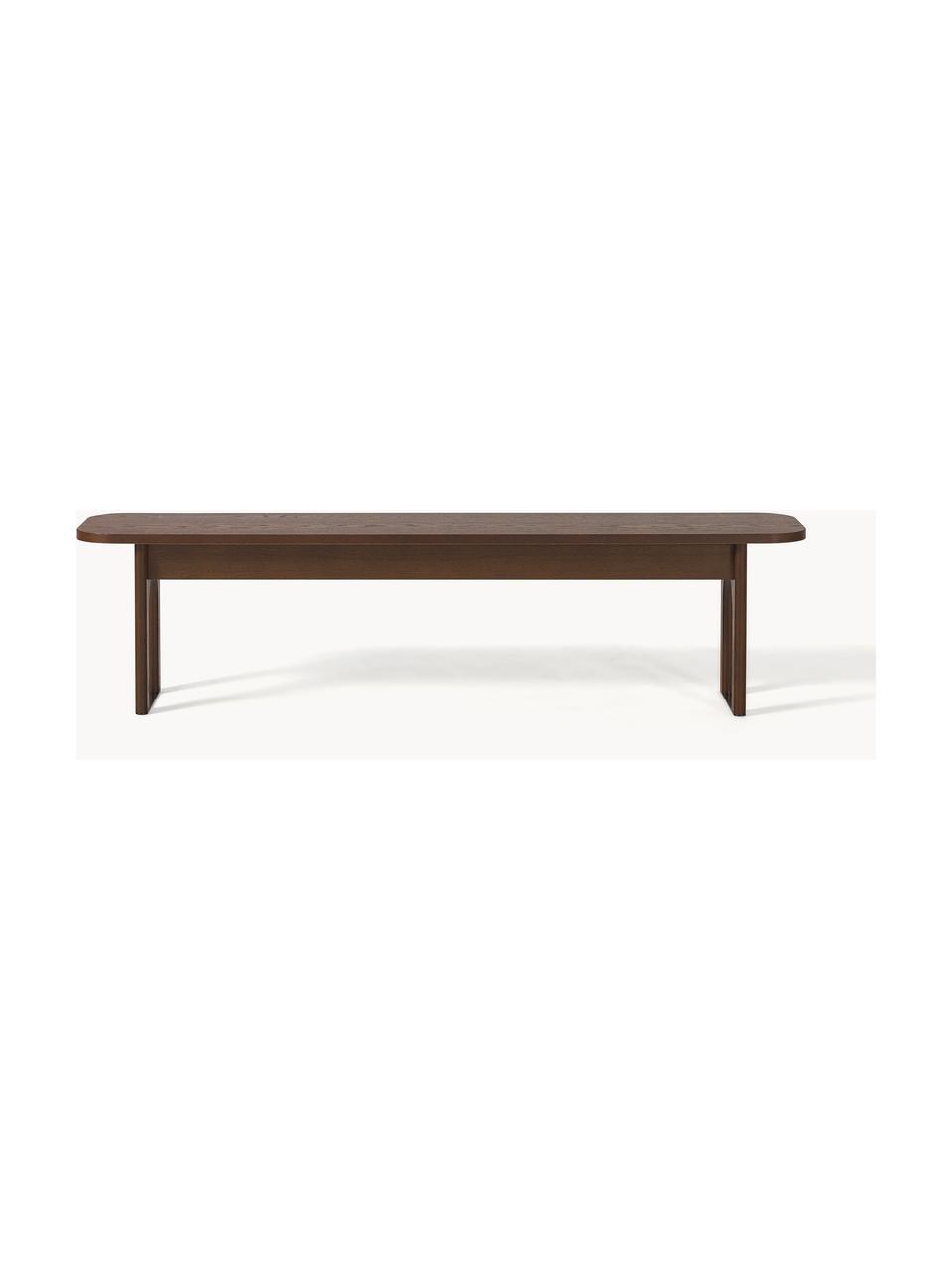 Sitzbank Apollo, Sitzfläche: Eichenholzfurnier, lackie, Beine: Eichenholz (FSC-zertifizi, Eichenholz, dunkelbraun lackiert, B 180 x T 37 cm