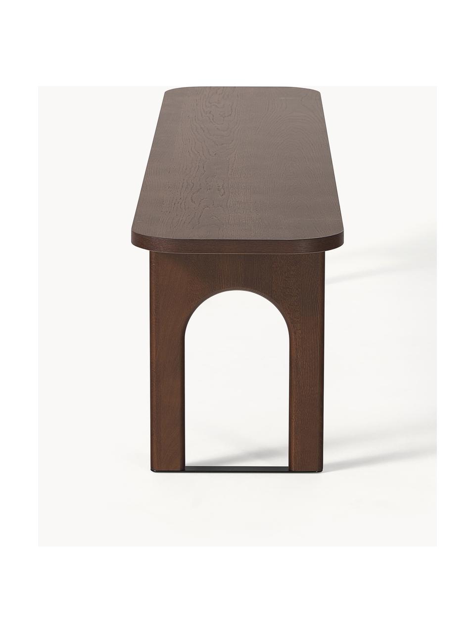 Banc Apollo, Bois de chêne, brun foncé laqué, larg. 180 x prof. 37 cm
