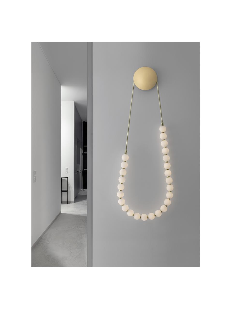 Applique a LED luce regolabile Perla, Paralume: vetro, Dorato, bianco, Larg. 50 x Alt. 132 cm