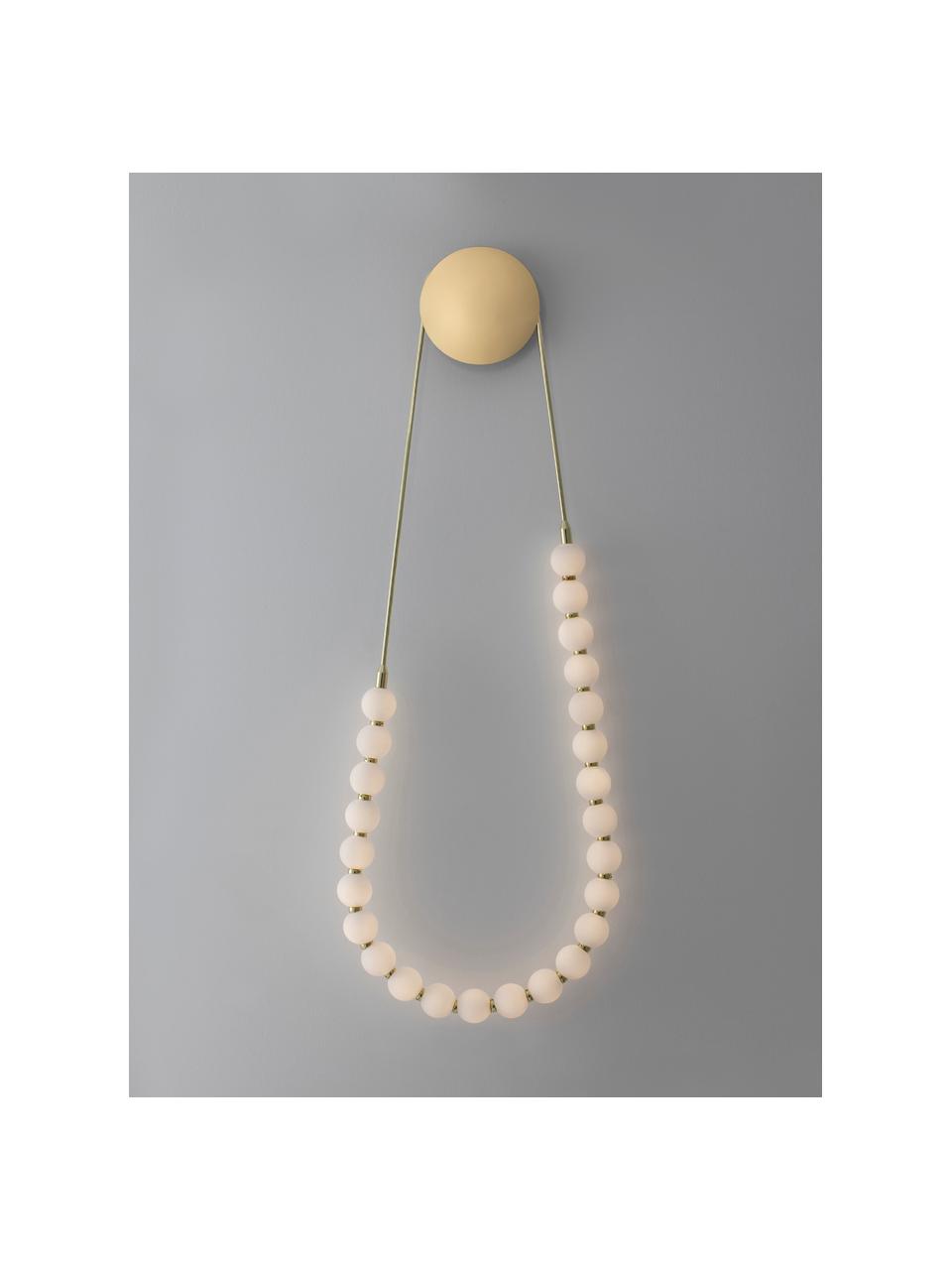 Applique a LED luce regolabile Perla, Paralume: vetro, Dorato, bianco, Larg. 50 x Alt. 132 cm