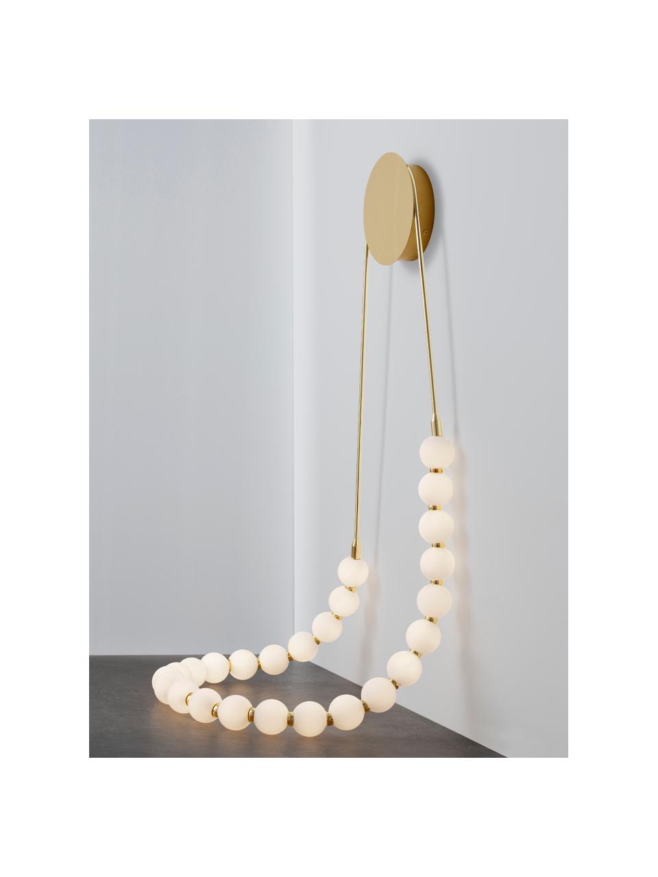Dimmbare LED-Wandleuchte Perla, Goldfarben, Weiß, B 50 x H 132 cm