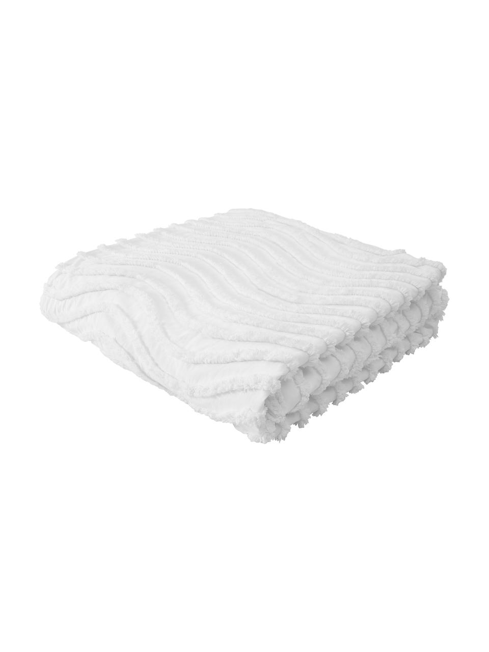 Couvre-lit blanc naturel à motifs tuftés Felia, 100 % coton, Blanc, larg. 160 x long. 200 cm (pour lits jusqu'à 120 x 200 cm)