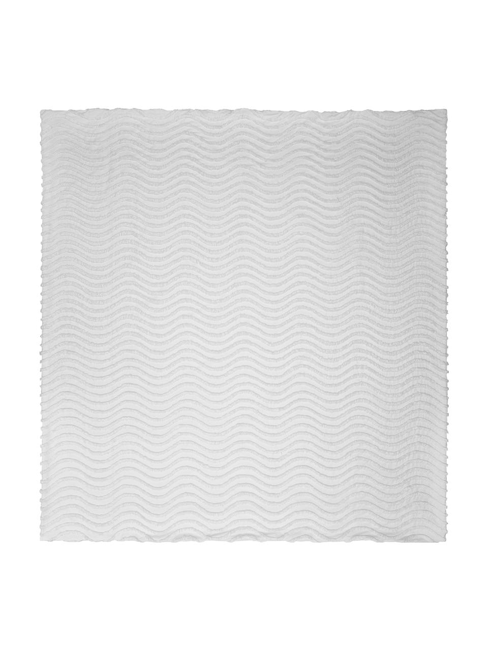 Tagesdecke Felia mit getufteter Verzierung, 100 % Baumwolle, Weiß, B 160 x L 200 cm (für Betten bis 120 x 200 cm)